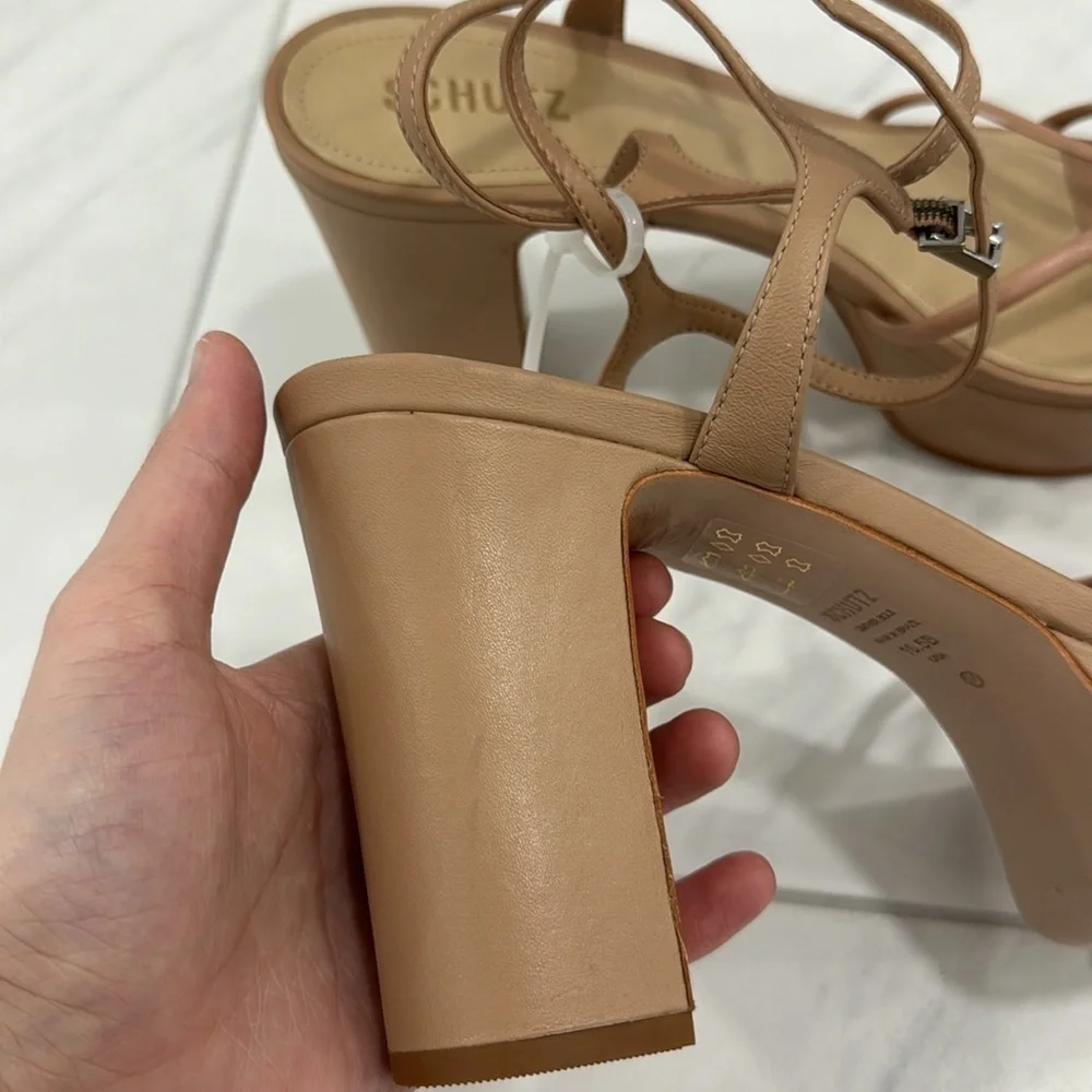 NEW! SCHUTZ True Beige Kelsie Platform Sandal - Size 10.5